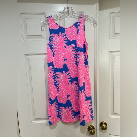 NWNT Lilly Pulitzer‎ Kristen Swing Dress Little Flamenco Blue Haven Pineapple S - Picture 2 of 10
